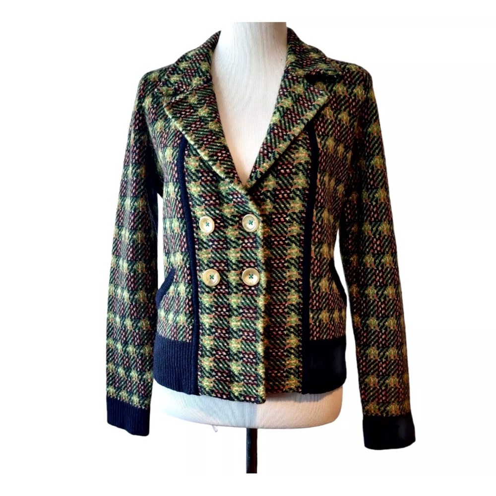 SPARROW Anthropologie 100% Lambswool Sweater Jacket cardigan